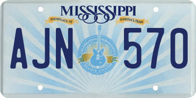 MS license plate AJN570
