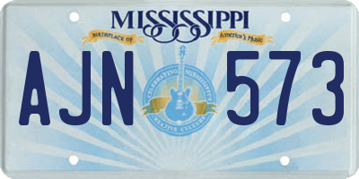 MS license plate AJN573