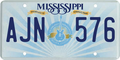 MS license plate AJN576