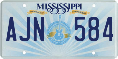MS license plate AJN584