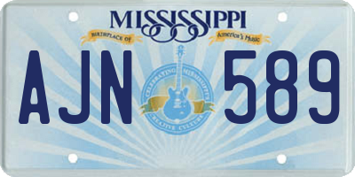MS license plate AJN589