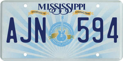 MS license plate AJN594