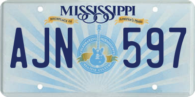 MS license plate AJN597