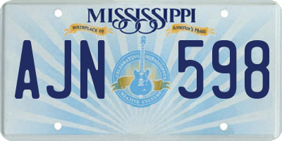 MS license plate AJN598