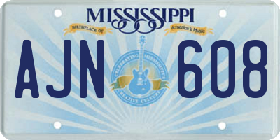 MS license plate AJN608