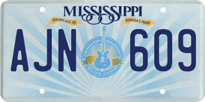 MS license plate AJN609