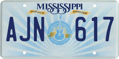 MS license plate AJN617