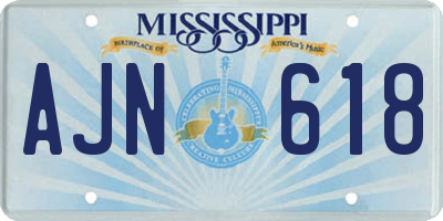 MS license plate AJN618