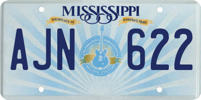 MS license plate AJN622