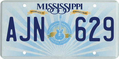 MS license plate AJN629