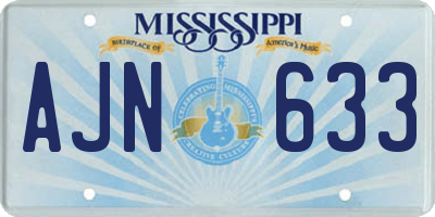 MS license plate AJN633