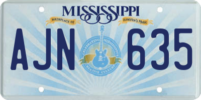 MS license plate AJN635