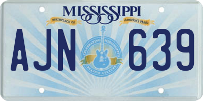 MS license plate AJN639