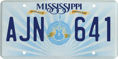 MS license plate AJN641