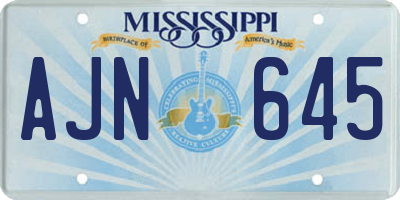 MS license plate AJN645