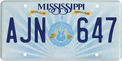 MS license plate AJN647