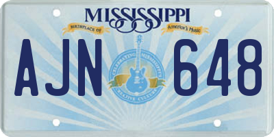 MS license plate AJN648
