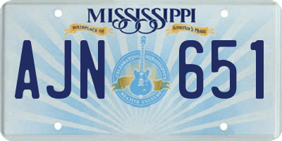 MS license plate AJN651