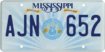 MS license plate AJN652
