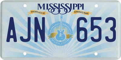 MS license plate AJN653