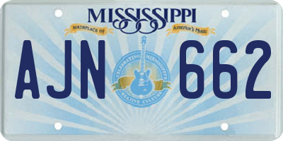MS license plate AJN662