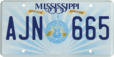 MS license plate AJN665