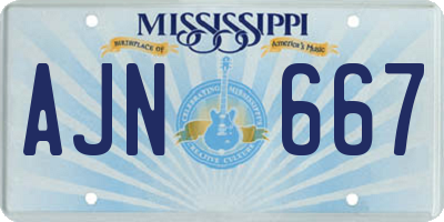 MS license plate AJN667
