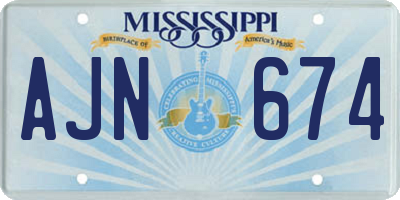 MS license plate AJN674
