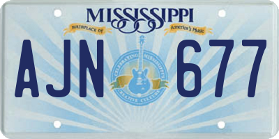 MS license plate AJN677