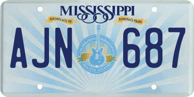 MS license plate AJN687