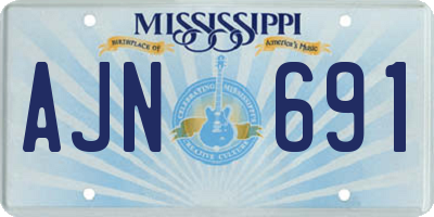 MS license plate AJN691