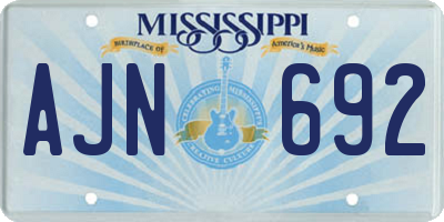MS license plate AJN692