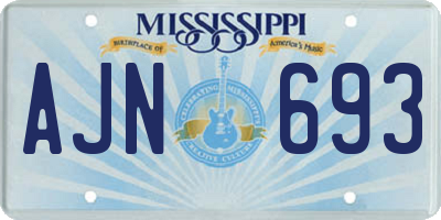 MS license plate AJN693