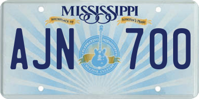 MS license plate AJN700