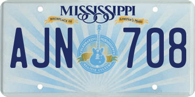 MS license plate AJN708