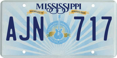 MS license plate AJN717