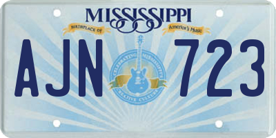 MS license plate AJN723