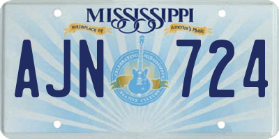 MS license plate AJN724