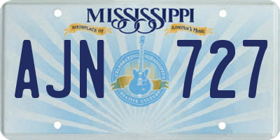 MS license plate AJN727