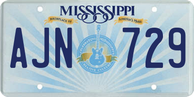 MS license plate AJN729
