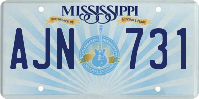 MS license plate AJN731