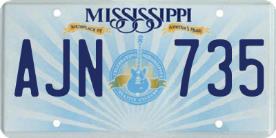 MS license plate AJN735