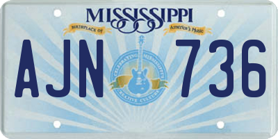MS license plate AJN736