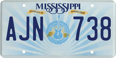 MS license plate AJN738
