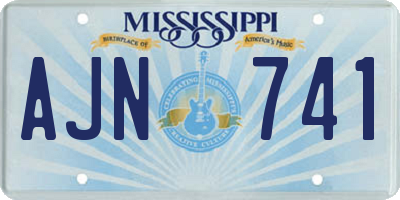 MS license plate AJN741