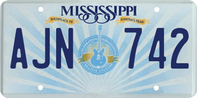 MS license plate AJN742