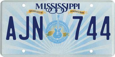 MS license plate AJN744