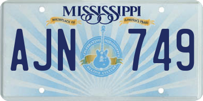 MS license plate AJN749