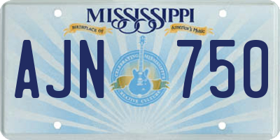 MS license plate AJN750