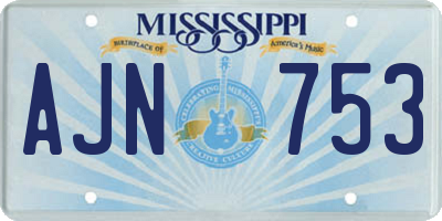 MS license plate AJN753